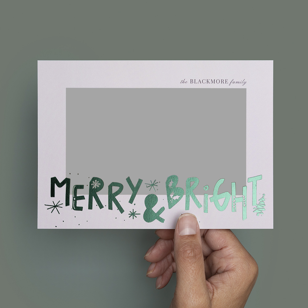 Holiday 2020 cards merry hands evergreen foil preview